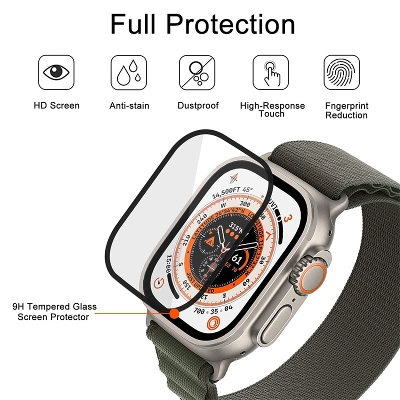 Picture of 49mm Glass Screen Protector Full Protective Film, Apple Watch Ultra 49mm Screen Protector Soft Glass and PMMA Poly Screen Protector for Apple Watch Ultra (1 pcs PMMA)