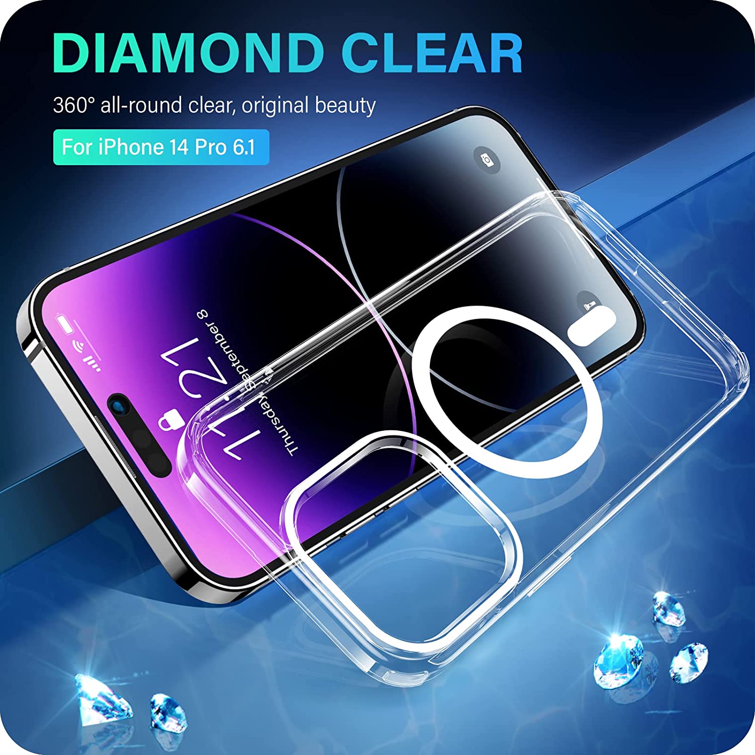 Picture of IPhone Clear Magsafe Case 16,15 14/14plus/14 Pro/14 Pro MAX/13/13Pro/13 MAX/13 MINI/12/12 Pro/12Mini/12 Pro all series for Apple Anti Yellow Magsafe Magnetic Clear Case for iPhone (Transparent,iPhone XR)