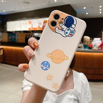 Picture of For Apple Iphone Soft Silicone Case, Iphone Cover Space Astronaut Case For Iphone 14 Pro Max, 14 Pro, 13 Pro Max, 13 Pro, 12 Pro Max, 12 Pro, 11 Pro Max, 11 Pro  Shockproof Airbag Cover - Camera - Phone Back Cover (iPhone 12 Pro Max)