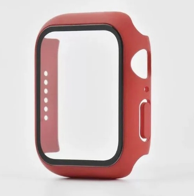 Picture of For Apple Watch 44mm Case + Tempered Glass for watch series 4/5/6 , Screen Protector Coverage Bumper Case for Apple Watch Series 4,5,6 44mm (Wine Red)