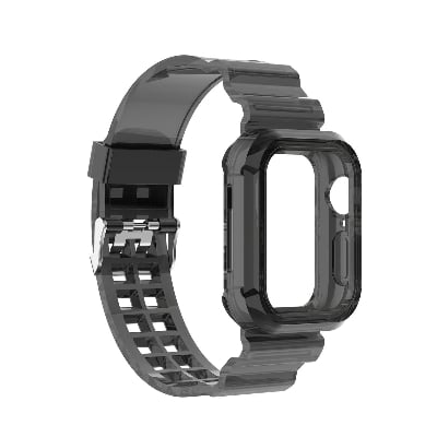 Picture of For Apple Watch Rubber Case and Strap integrated 44/45mm strap for series 4/5/6/7/8  Case Belt  Apple Watch Case and Strap (Orange,Freesize)