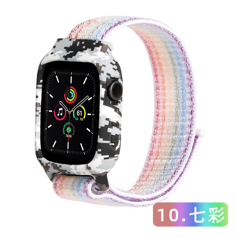 Picture of For Apple Watch Rubber Case and Strap integrated 44/45mm strap for series 4/5/6/7/8  Case Belt  Apple Watch Case and Strap (Orange,Freesize)