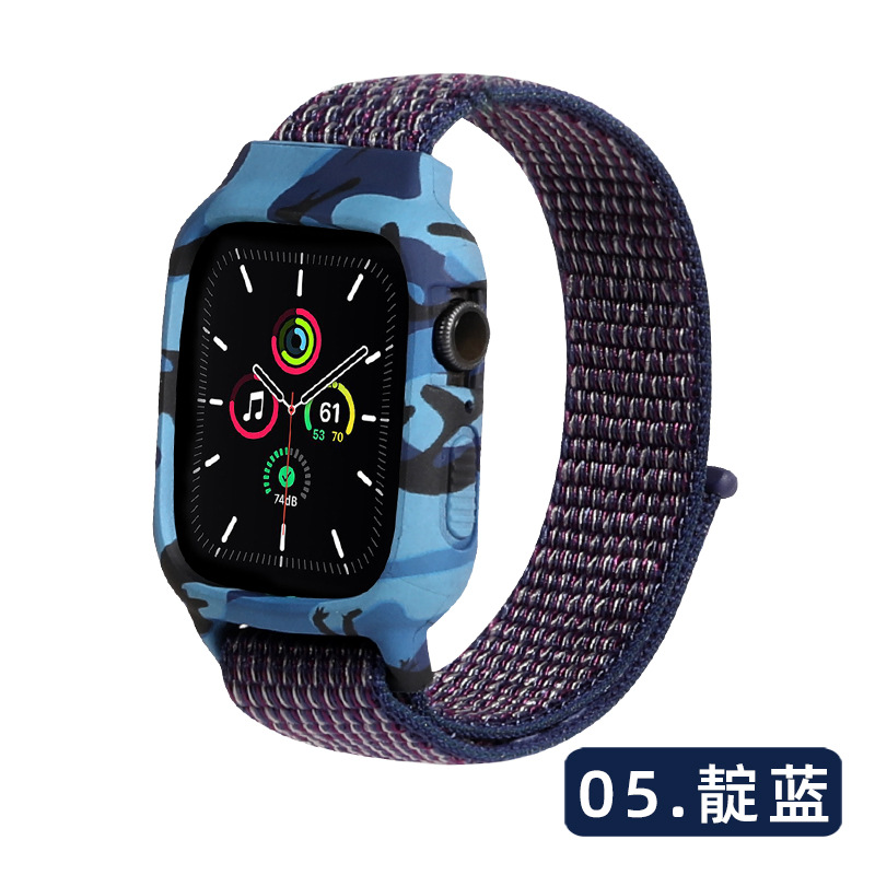 Picture of For Apple Watch Rubber Case and Strap integrated 44/45mm strap for series 4/5/6/7/8  Case Belt  Apple Watch Case and Strap (Army 4,Freesize)