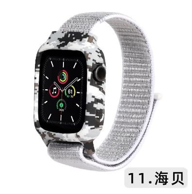 Picture of For Apple Watch Rubber Case and Strap integrated 44/45mm strap for series 4/5/6/7/8  Case Belt  Apple Watch Case and Strap (Army 6,Freesize)