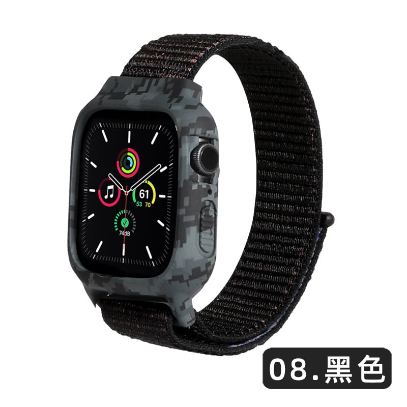 Picture of For Apple Watch Rubber Case and Strap integrated 44/45mm strap for series 4/5/6/7/8  Case Belt  Apple Watch Case and Strap (Army 6,Freesize)