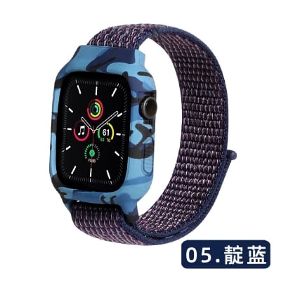 Picture of For Apple Watch Rubber Case and Strap integrated 44/45mm strap for series 4/5/6/7/8  Case Belt  Apple Watch Case and Strap (Army 6,Freesize)