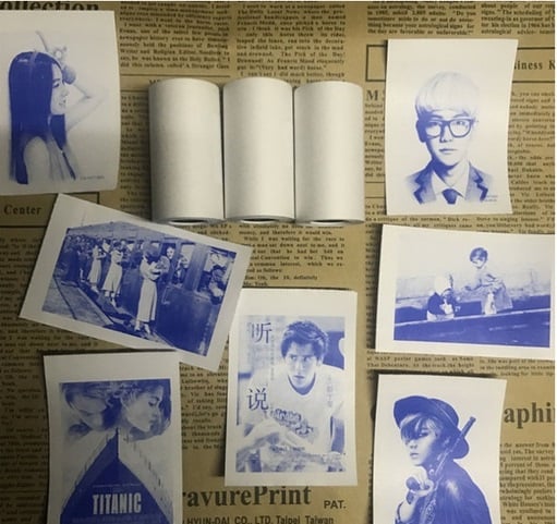 Picture of Blue Ink Photo Paper Thermal Label Printer Notes Paper Roll Blue Ink White Color Paper Roll for Photo Printer 57*30mm (Non Sticker) (1 Pcs Blue ink Normal)