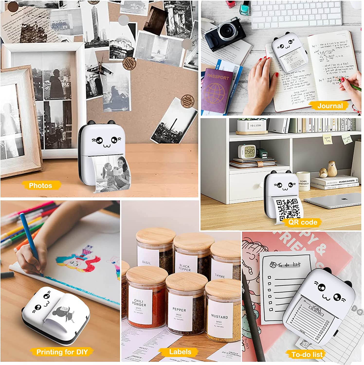 Picture of 57mm*30mm Thermal Printer Paper For Mini Portable Printer - Sticker Paper Roll / Normal color Roll /Thermal Paper/ Semi Transparent Print Paper/Pink Powder Paper etc (Optional) (Orange Color Sticker)