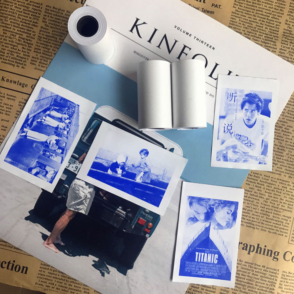Picture of 57mm*30mm Thermal Printer Paper For Mini Portable Printer - Sticker Paper Roll / Normal color Roll /Thermal Paper/ Semi Transparent Print Paper/Pink Powder Paper etc (Optional) (1 Pcs Power Pink Ink Paper)