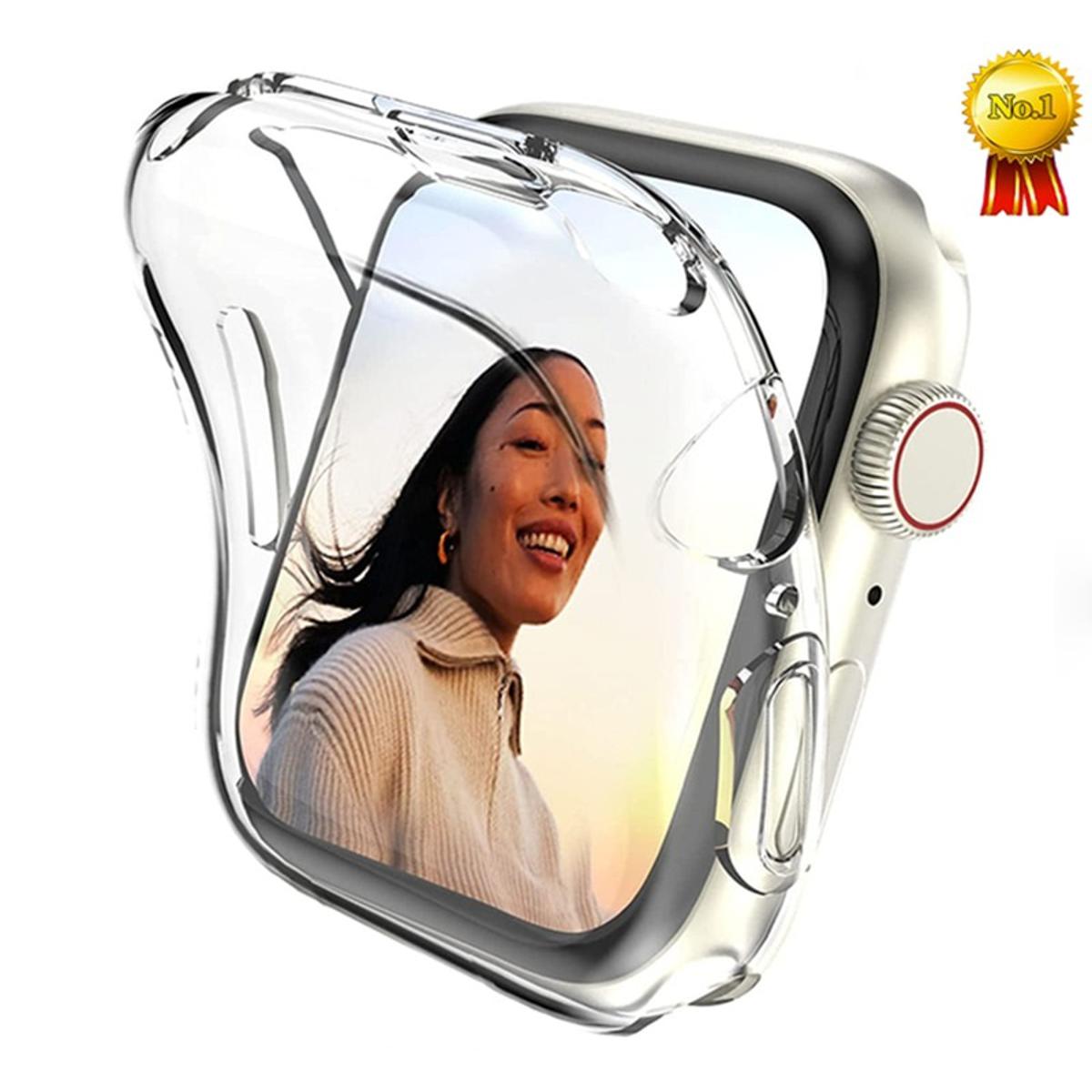 Picture of Apple Watch Soft Case with Screen Protector -40 mm/41mm/42mm/44mm/45 for Watch S1/2/3/4/5/6/7/8 for soft TPU transparent cover (45 mm)