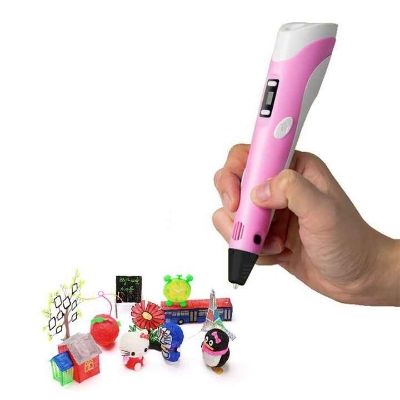Picture of Pix 3D Art Printing Printer Pen-3D Pen Automatic Feeding 3 Piece color Filament Refill -5 V Mini 3D Printer Machine, attractive gifts for kids (Pink)