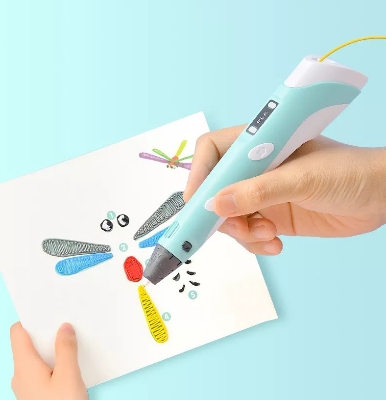 Picture of Pix 3D Art Printing Printer Pen-3D Pen Automatic Feeding 3 Piece color Filament Refill -5 V Mini 3D Printer Machine, attractive gifts for kids (Blue)