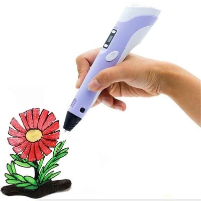 Picture of Pix 3D Art Printing Printer Pen-3D Pen Automatic Feeding 3 Piece color Filament Refill -5 V Mini 3D Printer Machine, attractive gifts for kids (Purple)