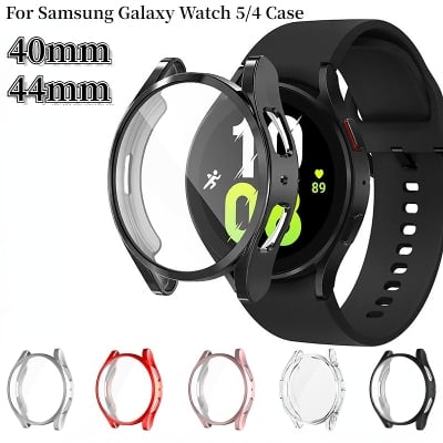 Picture of Pix Samsung Galaxy Watch 5/4 Case and Screen Protector - Full Coverage PC Galaxy Watch Case 40mm/44mm/45mm Hard PC cover for Galaxy Watch 5/4/3/2 40/44mm/45mm (Black 40mm)