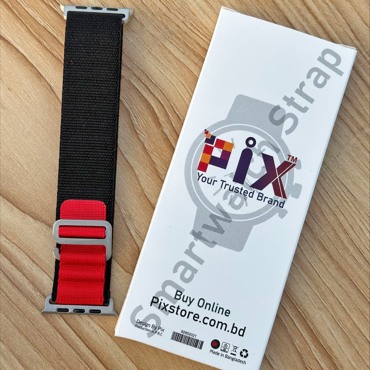 Picture of Apple Watch Strap Belt Nylon Strip Apple Alpine Metal lock Band For 49/45/44/42mm Customize Apple Watch with Stylish nylon belt strap for apple loop (Chines Red Jori,Freesize)