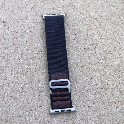 Picture of Apple Watch Strap Belt Nylon Strip Apple Alpine Metal lock Band For 49/45/44/42mm Customize Apple Watch with Stylish nylon belt strap for apple loop (Purple Wine Red,Freesize)