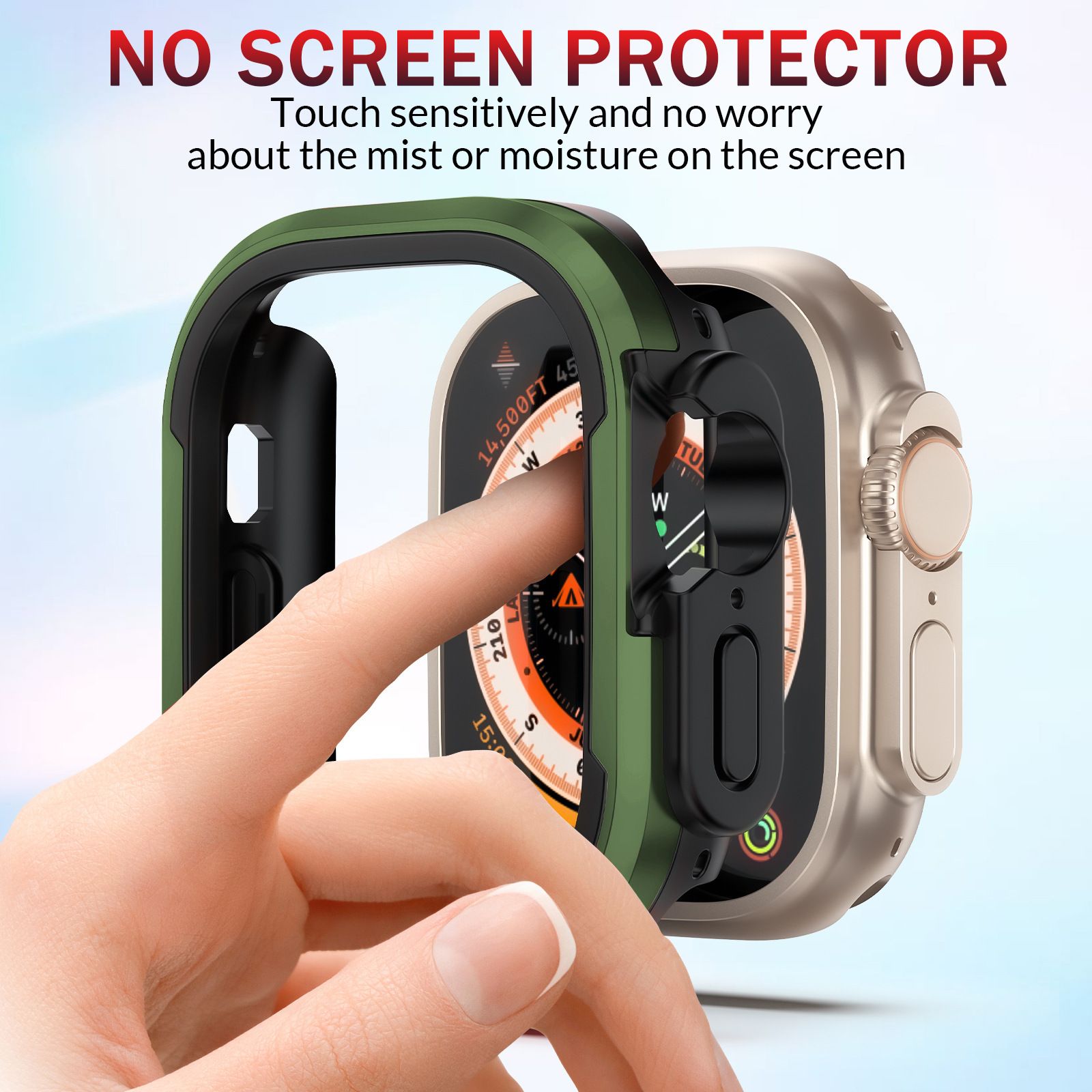 Picture of For Apple Watch Ultra Series 8, 49 mm Dual Layer Aluminum Alloy Soft Tpu Shockproof Watch Protection Bumper Case (Red)
