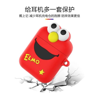 Picture of For Apple AirPods 2 Cute Cartoon Soft Silicone Skin Case Cover - Airpods 2 Case cover, Apple Airpods 2 earphone cover with  metal hook - Cute Case for Airpods  2 (Light Green)