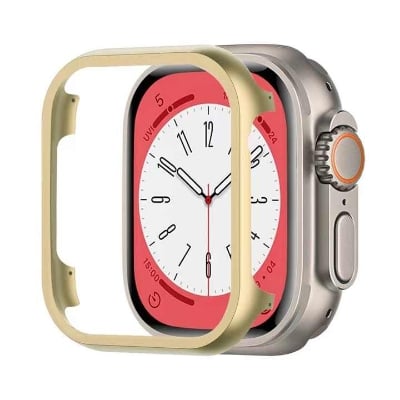 Picture of For Apple Watch Aluminum Alloy Protective Metal Case Hollow Frame Bumper For iWatch 49 mm/45mm/44mm-Premium Quality Aluminum Alloy Bumper Cover for Apple Watch (49mm Gold)