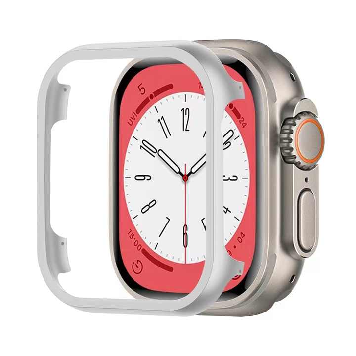 Picture of For Apple Watch Aluminum Alloy Protective Metal Case Hollow Frame Bumper For iWatch 49 mm/45mm/44mm-Premium Quality Aluminum Alloy Bumper Cover for Apple Watch (49mm Silver)
