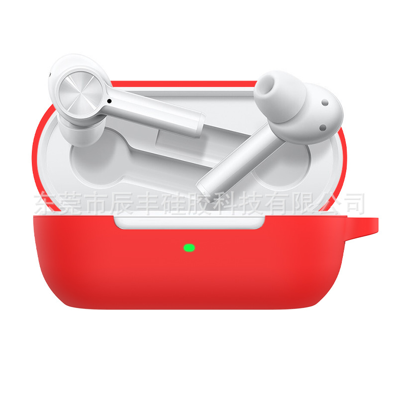 Picture of OnePlus Buds Z Soft Silicone Headphones Case-Soft and Flexible, Scratch / Shock Resistant Silicone Cover with Hook For OnePlus Buds Z (Red)