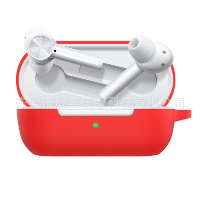 Picture of OnePlus Buds Z Soft Silicone Headphones Case-Soft and Flexible, Scratch / Shock Resistant Silicone Cover with Hook For OnePlus Buds Z (Red)