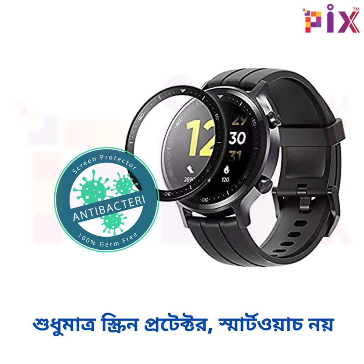 Picture of Pix Realme Watch And Realme Watch S Smart Watch Screen Protector Antibacterial and Bubble Free PMMA Plastic Full Coverage Screen Protector Premium Quality Soft Film Full Coverage Screen Protector For Realme Watch / Watch S Smart Watch (Realme watch)