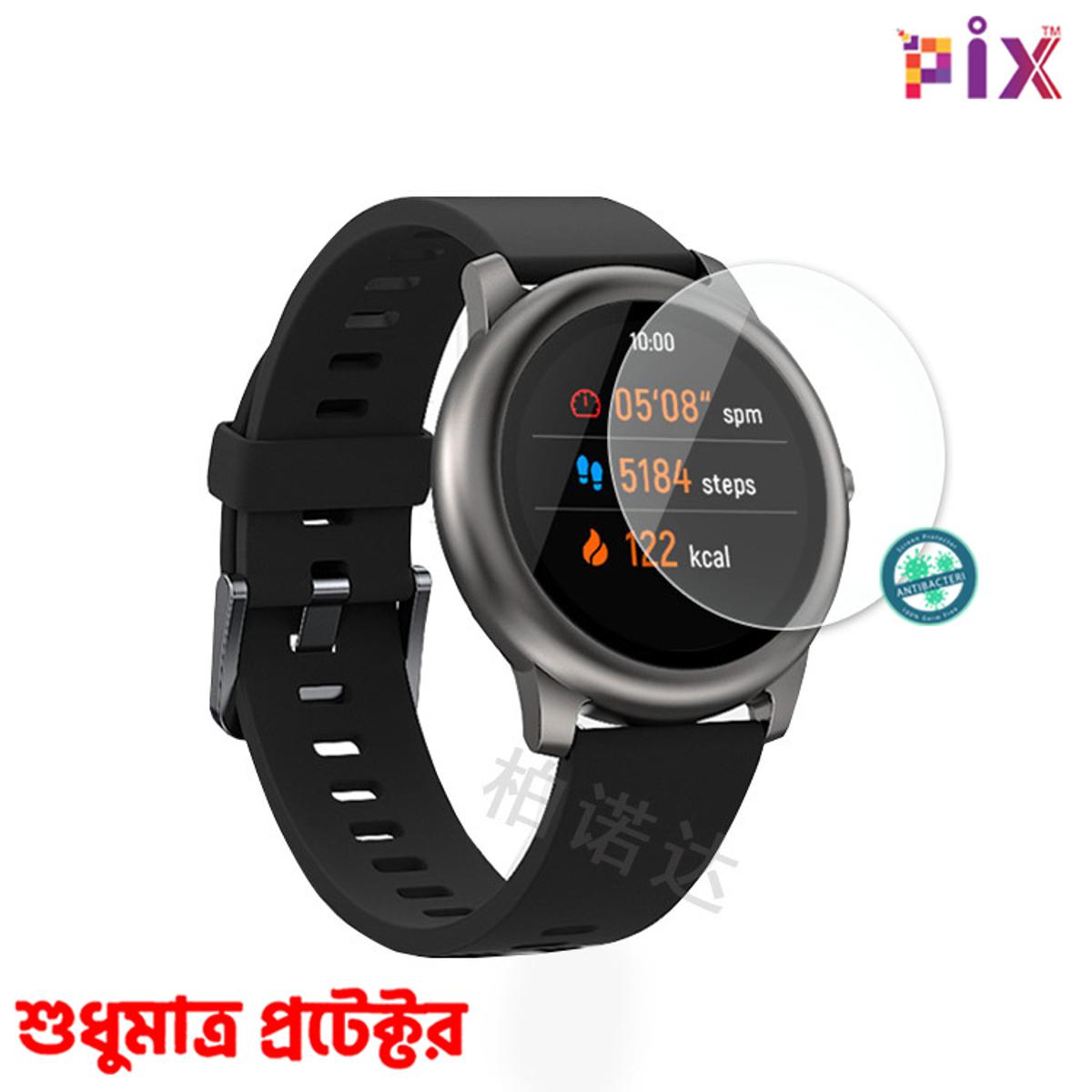 Picture of Pix Xiaomi Haylow LS05 Antibacterial Screen Protector-Full Coverage Tempered Glass Protector for Haylou Solar LS05 Smart Watch (Ls05)