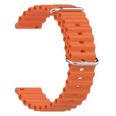 Picture of Pix 20mm/22mm Silicon Strap For Millet/Huawei/Honor/Samsung Smart Watch And All Kind Of Smart Watches Universal Strap-Pure Color Maritime Strap (Orange 20mm,Freesize)