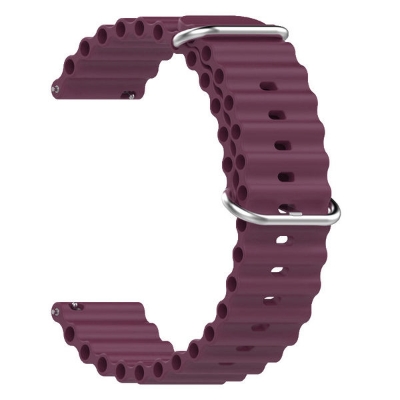 Picture of Pix 20mm/22mm Silicon Strap For Millet/Huawei/Honor/Samsung Smart Watch And All Kind Of Smart Watches Universal Strap-Pure Color Maritime Strap (Red Wine 20mm,Freesize)