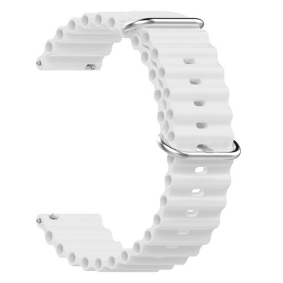 Picture of Pix 20mm/22mm Silicon Strap For Millet/Huawei/Honor/Samsung Smart Watch And All Kind Of Smart Watches Universal Strap-Pure Color Maritime Strap (White 20mm,Freesize)