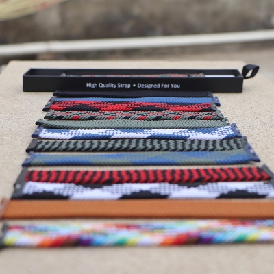 Picture of Pix Apple Watch New Color Braid Solo Loop Nylon Elastic Strap for 42/44/45/49mm-Official Colorful Braided Nylon Elastic Solo Loop Replacement Band For Apple Watch (Rainbow Bucket,M)