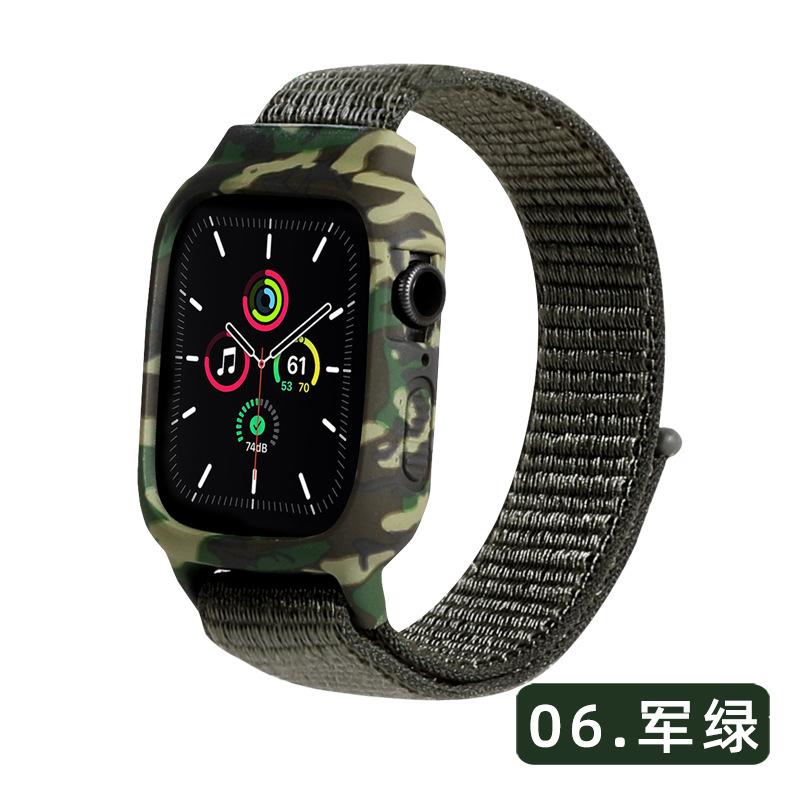 Picture of Pix Apple Watch Nylon Strap + Case for 38/40 mm-2 In 1 Case + Nylon Strap For Apple Watch-Ring Bracelet Replacement Strap With Designer Case for 38/40 Apple Watch (38/40 mm White,Freesize)