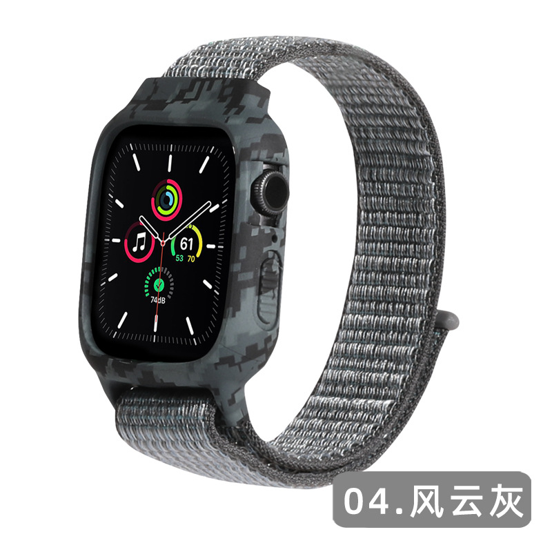 Picture of Pix Apple Watch Nylon Strap + Case for 38/40 mm-2 In 1 Case + Nylon Strap For Apple Watch-Ring Bracelet Replacement Strap With Designer Case for 38/40 Apple Watch (38/40 mm White,Freesize)