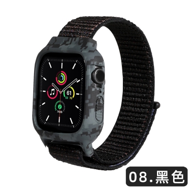 Picture of Pix Apple Watch Nylon Strap + Case for 38/40 mm-2 In 1 Case + Nylon Strap For Apple Watch-Ring Bracelet Replacement Strap With Designer Case for 38/40 Apple Watch (38/40 mm White,Freesize)