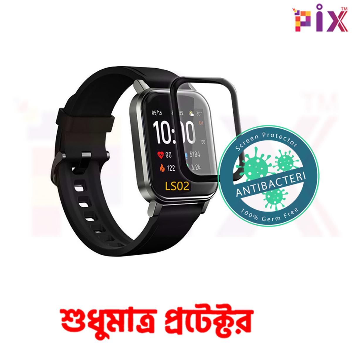 Picture of Pix Xiaomi Haylou Solar Smart Watch Tempered Glass Antibacterial and Bubble Free Screen Protector-Haylow Smart Watch All model Screen Protector (LS04)