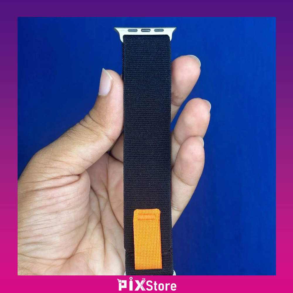 Picture of Pix Apple Watch Nylon Strap - Trail Loop Band for Apple Watch 49mm 45mm 44mm 42mm-Replacement Nylon Soft Band For iwatch (White Rainbow,Freesize)