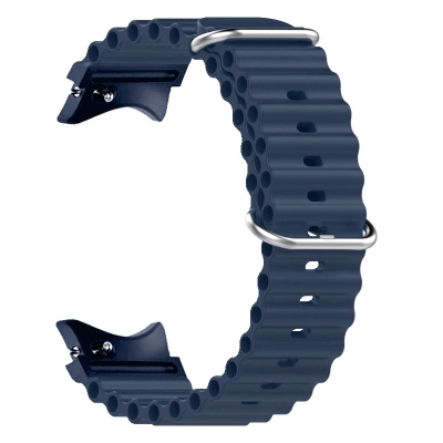 Picture of Pix 20mm Samsung Galaxy Watch Strap 4/5/6 Marine Silicone Strap Replacement Band For Samsung Galaxy Watch Belt (Black,Freesize)