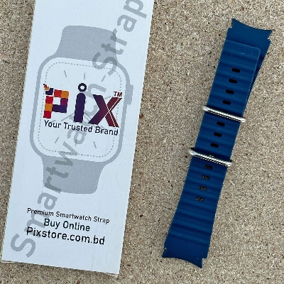 Picture of Pix 20mm Samsung Galaxy Watch Strap 4/5/6 Marine Silicone Strap Replacement Band For Samsung Galaxy Watch Belt (Midnight Blue Watch4/5,Freesize)