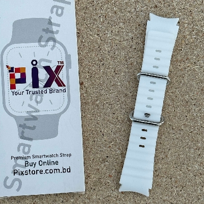 Picture of Pix 20mm Samsung Galaxy Watch Strap 4/5/6 Marine Silicone Strap Replacement Band For Samsung Galaxy Watch Belt (White,Freesize)