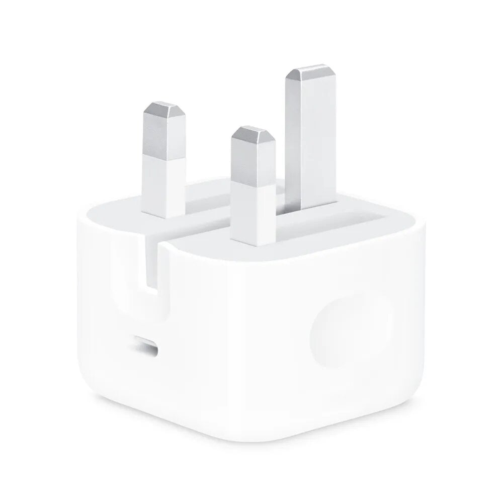 Picture of Pix Apple iPhone Fast Charger 20W PD Fast Charging Power Adapter 20W USB C 2 PIN And 3 Pin (Optional) UK Fast Charger- 20W USB-C Power Adapter support iPhone6/7/8/ X,XR,XS,XS Max,11,12,13,14,15 (White 3 Pin UK,Apple)