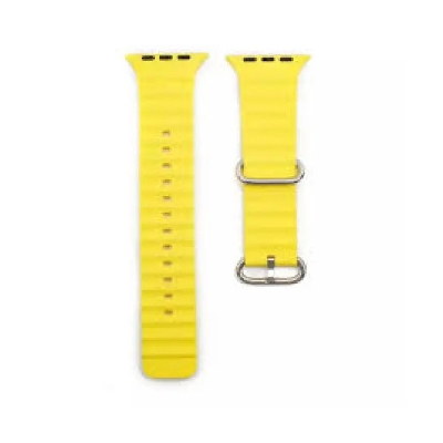 Picture of PIX Apple Watch Silicon Ocean Band-Strap49-45-44-42MM New Designer Silicon Stainless Steel Luxury Apple Smart Watch (Yellow,Freesize)