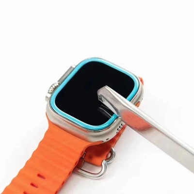 Picture of For Apple Watch Ultra 49mm Luminous Screen Protector-3D Protector  Tempered Glass Shine Protective Film on iWatch 8 Ultra 49 mm (Luminous Sky Blue)