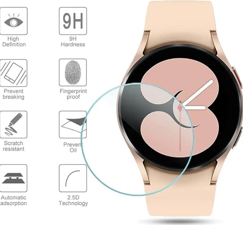 Picture of Pix Samsung Galaxy Watch 6 Tempered Glass Screen Protector For 40mm 43mm 44mm 47mm -High Quality Glass Screen Protector for Samsung Galaxy Watch 6 (Watch 6 - 40mm)