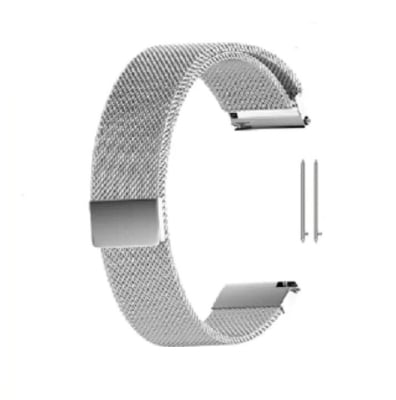 Picture of Pix 20mm Universal Watch Magnetic Chain Strap-Replacement Bracelet Metal Belt Wrist Band Strap for 20mm Universal Smart Watch (Silver,Freesize)