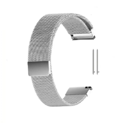 Picture of Pix 22mm Magnetic Chain Strap-Replacement Bracelet Metal Belt Wrist Band Strap Magnetic Chain 22mm Universal Smart Watch Breclet Strap for Samsung ,Amazfit, Xiaomi Watch ETC (Silver,Freesize)