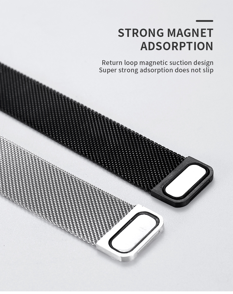 Picture of Pix 22mm Magnetic Chain Strap-Replacement Bracelet Metal Belt Wrist Band Strap Magnetic Chain 22mm Universal Smart Watch Breclet Strap for Samsung ,Amazfit, Xiaomi Watch ETC (Silver,Freesize)