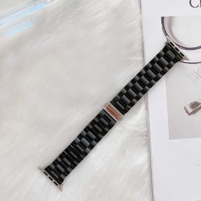 Picture of Apple Watch Strap Belt Series 8 7 5 5 4 4 42/44/45/49Mm Replacement Watch Band For Steel Falls 42/45/49Mm For Pix Apple Clock Acrylic (Black,Freesize)