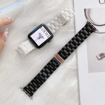 Picture of Apple Watch Strap Belt Series 8 7 5 5 4 4 42/44/45/49Mm Replacement Watch Band For Steel Falls 42/45/49Mm For Pix Apple Clock Acrylic (Black,Freesize)