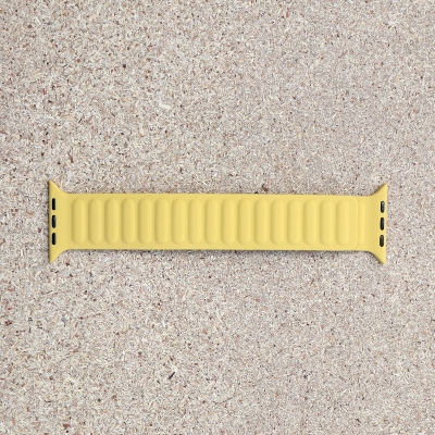 Picture of Pix Apple Watch Magnetic Silicon Strap Belt - Adjustable Magnetic Silicon Loop Silicon Strap for Apple Watch 42/44/45/49mm (Yellow,Freesize)